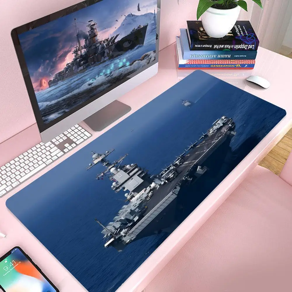 Alfombrillas para ratón de juegos, alfombrillas para ordenador, accesorios para escritorio, navios de guerra, teclado, pintura XXL, mesa grande, PC, Gamer, juego inalámbrico grande