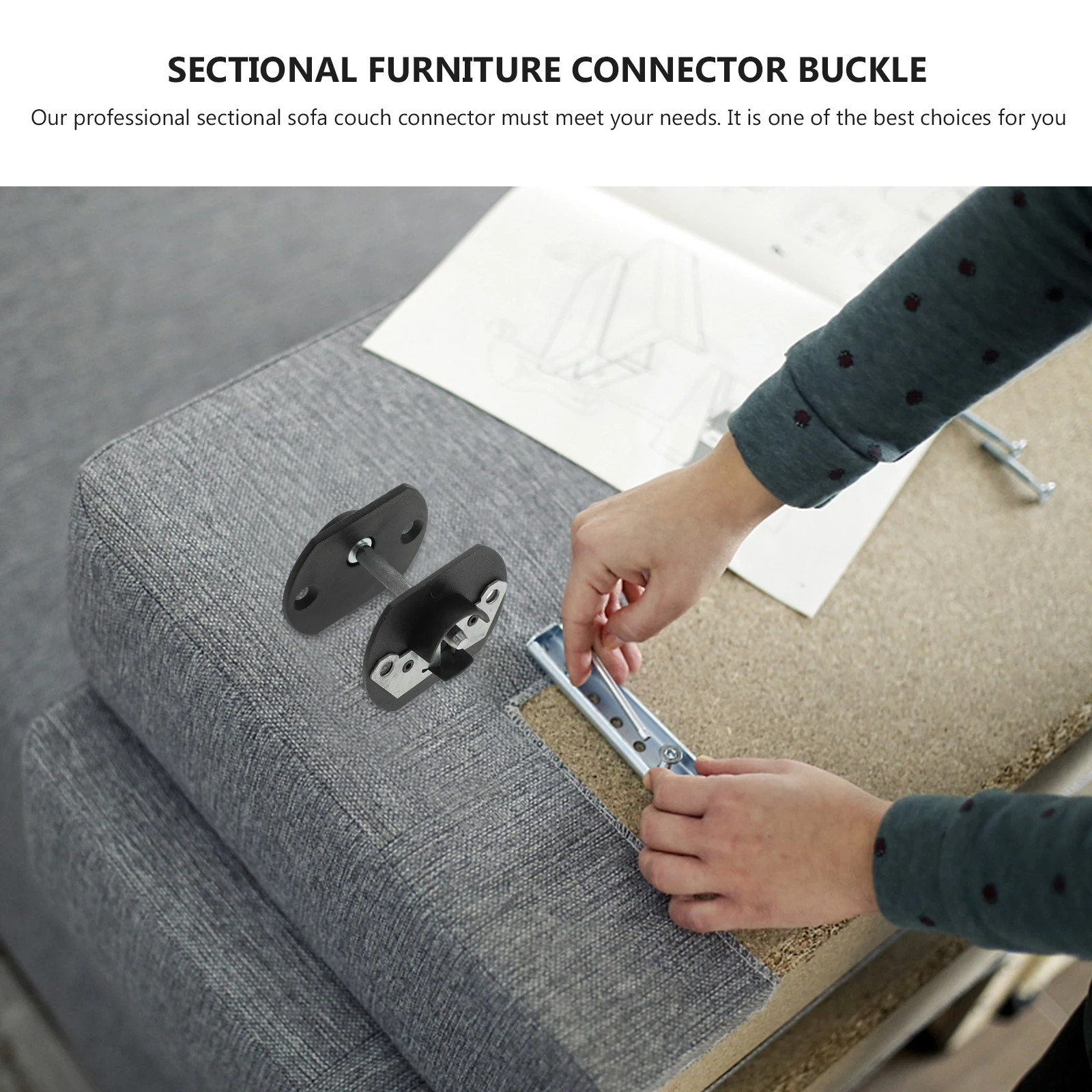 

4 Sets Sofa Connector Sectional Furniture Connectors Couch Connectors Pin style Adjustable Angle Connection Piece Hardware