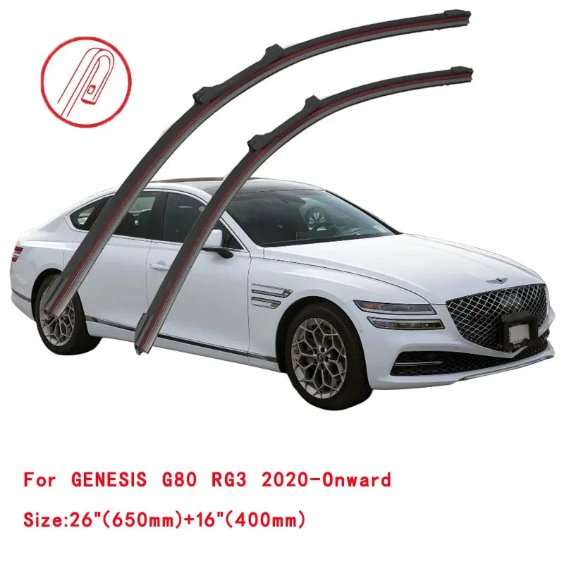 

For Genesis G80 RG3 2021 2022 Windshield Windscreen Windows Winter Wipers Brushes Cutter Auto Cleaning Parts U J Hook 26'' 16''