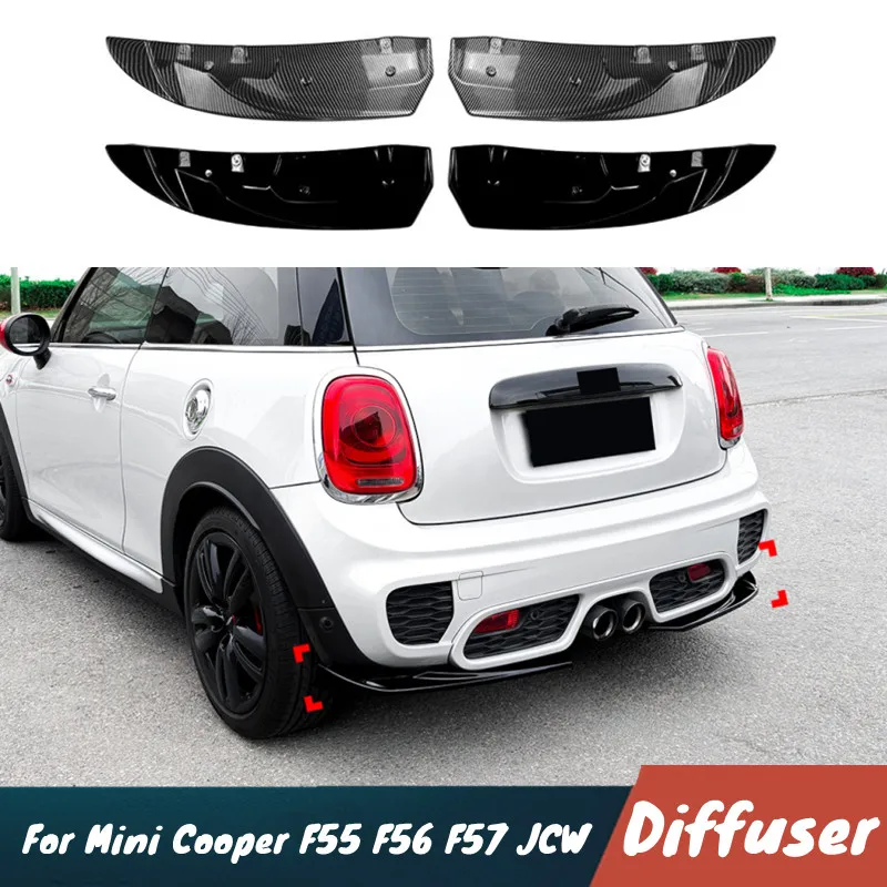 

For Mini Cooper F55 F56 F57 JCW 2014-2021 Car Rear Bumper Diffuser Spoiler Protective Cover Body Kit Exterior Tuning Accessories