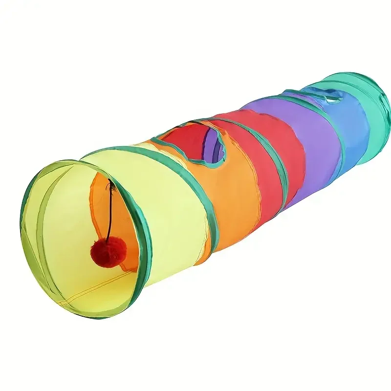 Cat Tunnel Pet Tube Collapsible Play Toy Indoor Outdoor Kitty Puppy Toys for Puzzle Exercising Hiding Training