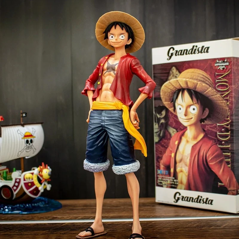 Anime Figuur Een Stuk Luffy Actie Beeldje Zelfverzekerde Smiley Luffy Drie Vorm Gezicht Veranderende Pop PVC Model Collectie Speelgoed Cadeau