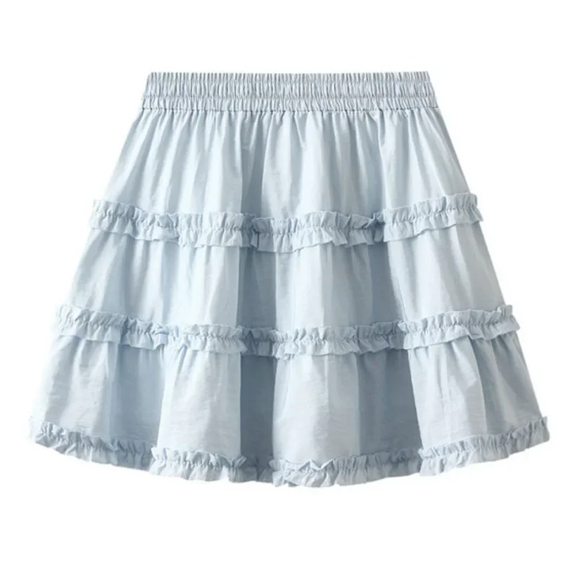 New In Summer Lace Up A-line Sweet Skirts With Shorts Women 2025 Korean Style Fashion Short Skirt