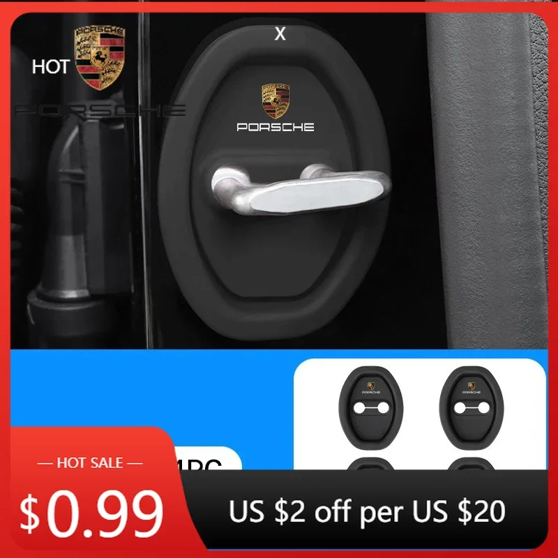 

Наклейка на автомобиль для Porsche Cayman, Cayenne, 911, Macan, 7x9 см, силиконовый защитный чехол для замка двери автомобиля, для Porsche 911, 928, Cayenne