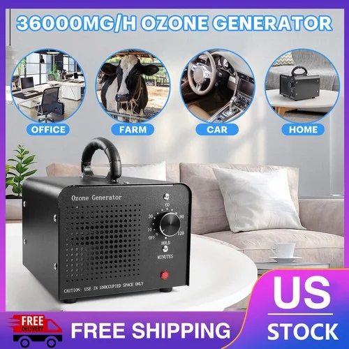

36000mg/h Ozone Generator Machine Air Purifier Remove Formaldehyde Odor Deodorize New House Pet Home Office Car Ozon Cleaner