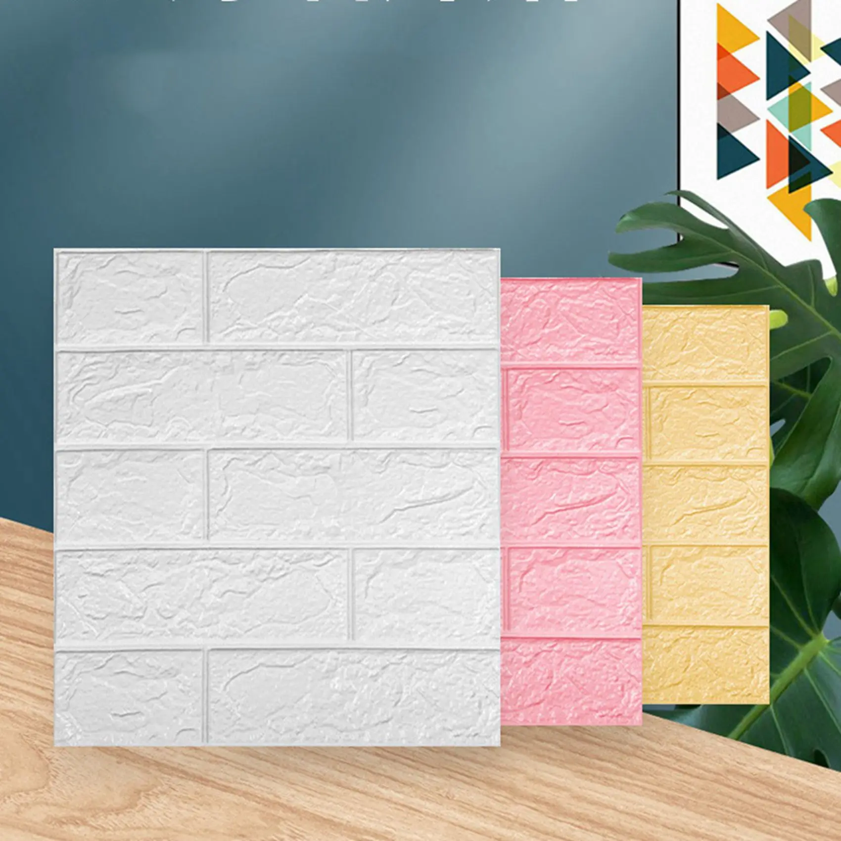A04G-30Pcs Self-Adhesive 3D Brick Sticker DIY Waterproof Foam Wallpaper Room Kitchen Roof Ceiling Background Wall Decals-A