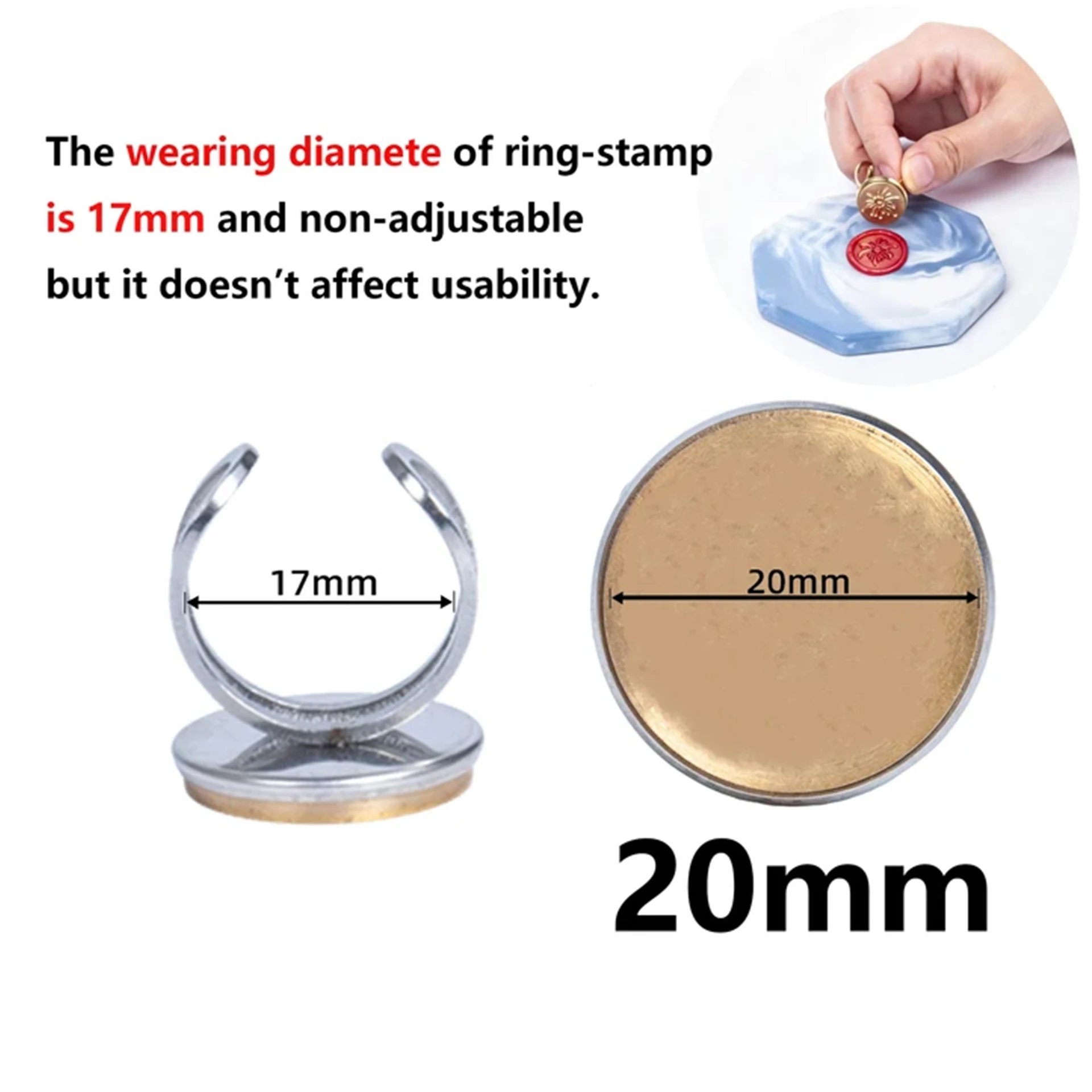 Custom Wax Seal Stamps Your Own LOGO Design -20mm Ring Sealing Wax Stamper Personalized Wedding Envelope Invitation Card Decor view 2