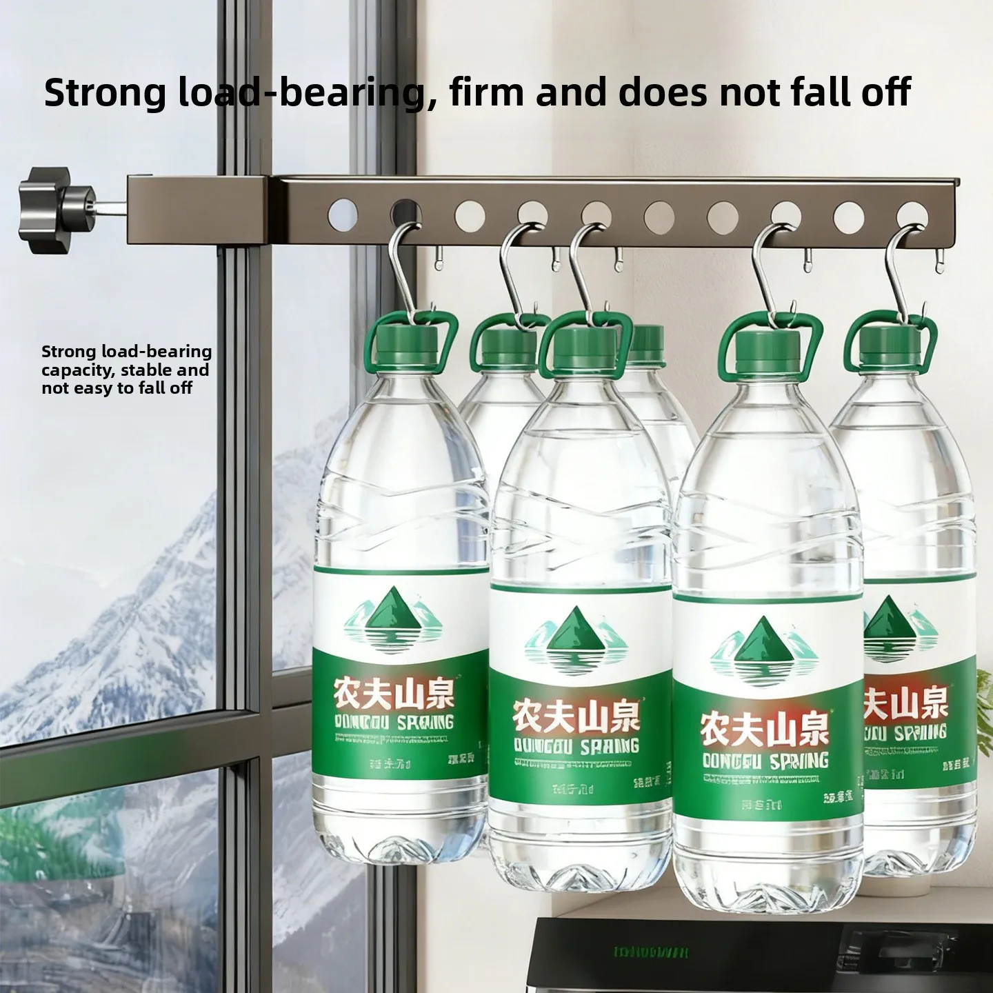 

Multifunctional Non-Slip Snap-On Clothes Rack - Foldable High Load-Bearing Dryer for Balconies & Window Frames