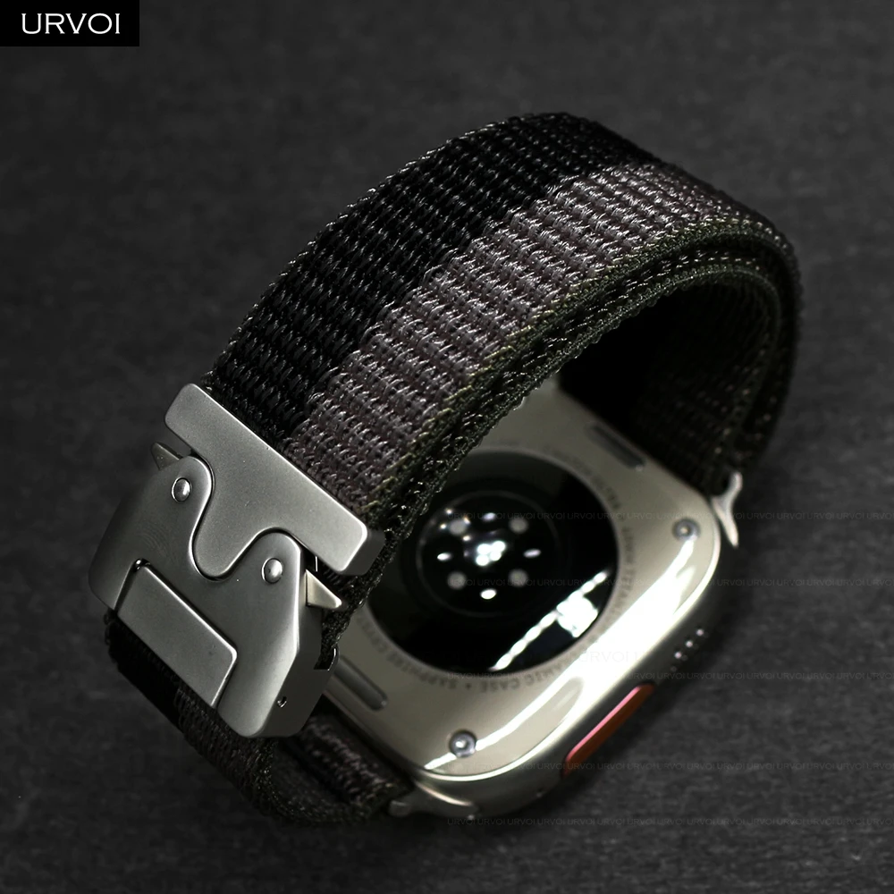 URVOI Band für Apple Watch Ultra 2 1 Serie 10 9 8765 SE Sport Nylon-Schlaufenarmband Fallschirmschnalle Armband für iWatch 45 46 49 mm