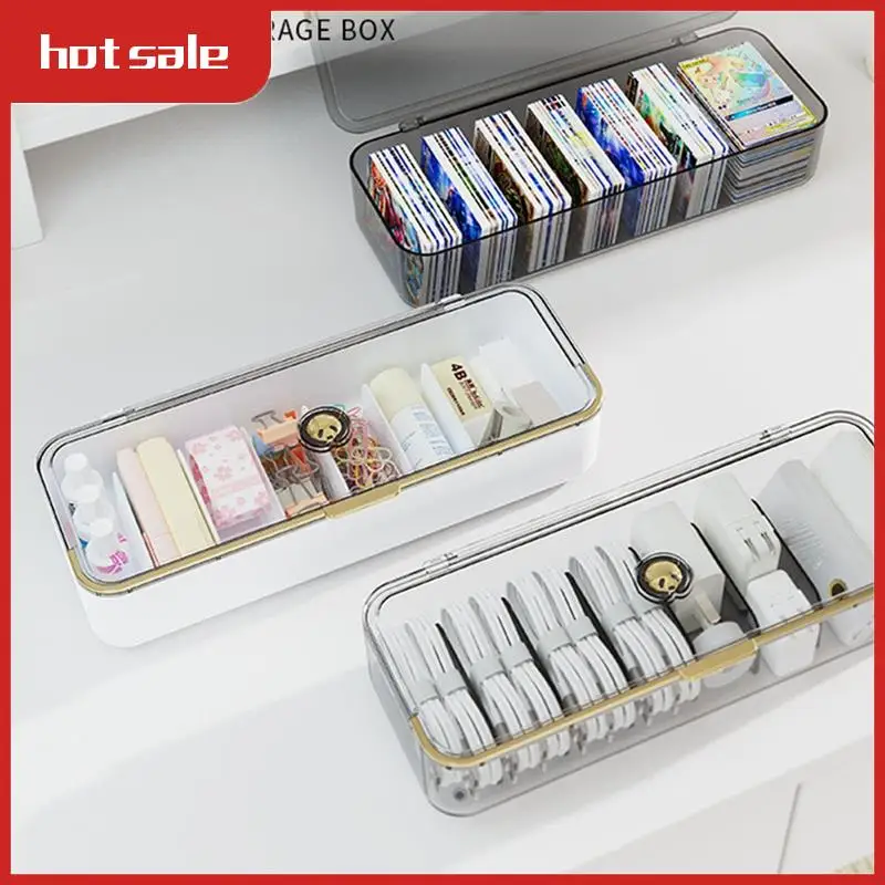

AT48-Desktop Storage Box Multifunctional Frame Sorting Box Clamshell Design Storage Data Cable Storage Box