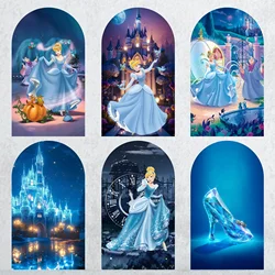Cinderella Birthday Arch Backdrop Cover,girl's Party Wall Background Decoration Baby Shower Photograph Props Elastic Fabric