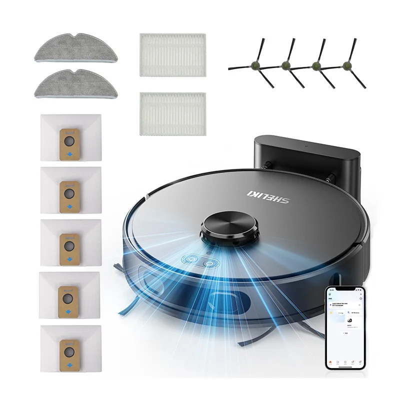 

D60S MAX Powerful Suction Aspiradora Vacuum Alexa Sweeping Mopping Self Emptying Home Vacuum Cleaner