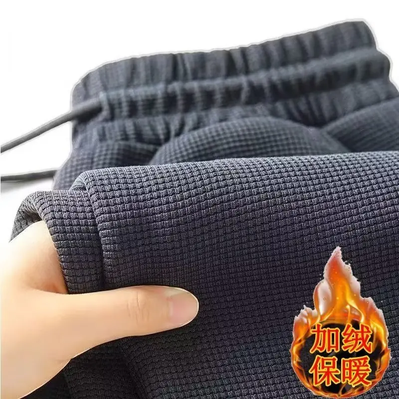 

Утепленные спортивные брюки из флиса для мужчин, повседневные длинные брюки, новые модные осенне-зимние хлопковые брюки в городском стиле