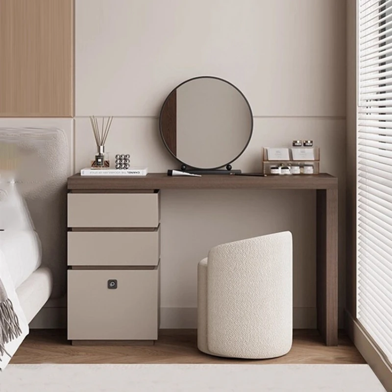 

fingerprint lock bedside Makeup vanity Italian minimalist integrated Dress table storage simple schminktisch Bedroom furniture