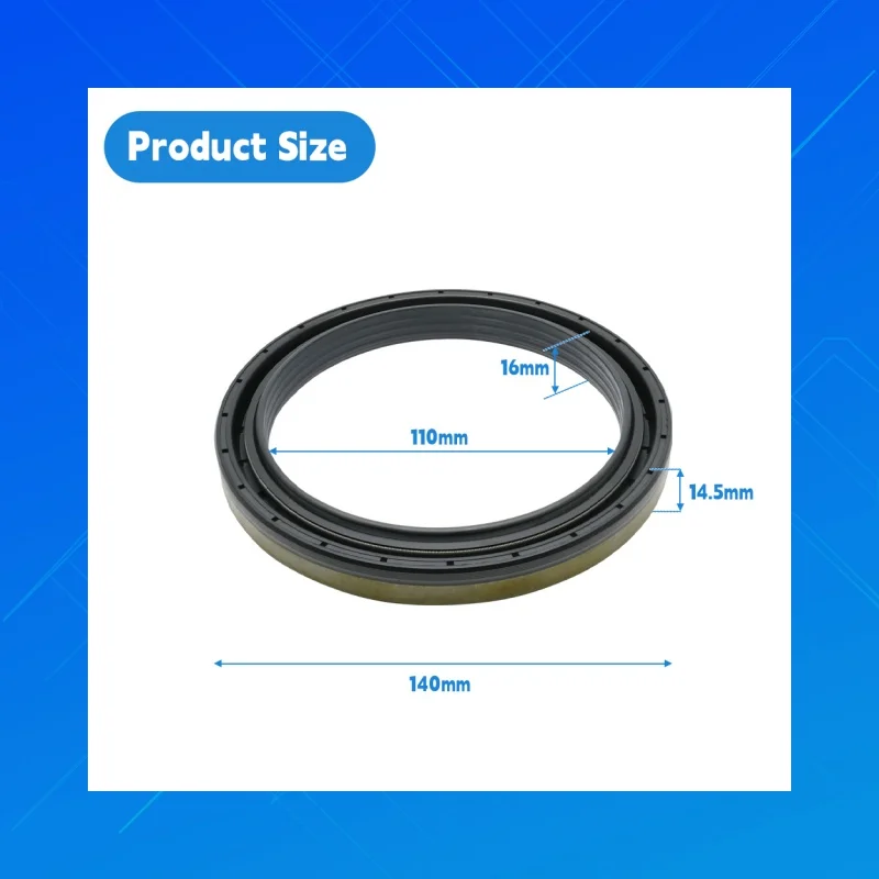 

Size:110x140x114.5/16mm,Tractor oil seals,applicable to CARRARO 140392 CASE IH B507124DANA 001211393JOHN DEERE ER140392RE160846