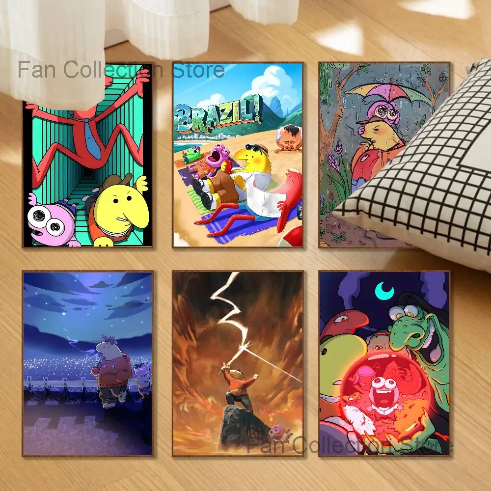 S-Smiling Funny Friends Poster High Quality Dorm Living Room Aesthetic Wall Decoration Painting Stickers Gift