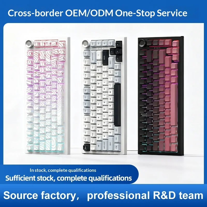 

K81 Custom Tri Mode Mechanical Keyboard Side Engraved Wireless Bluetooth Knob Control For Office Gaming Esports Pc Laptop Mac