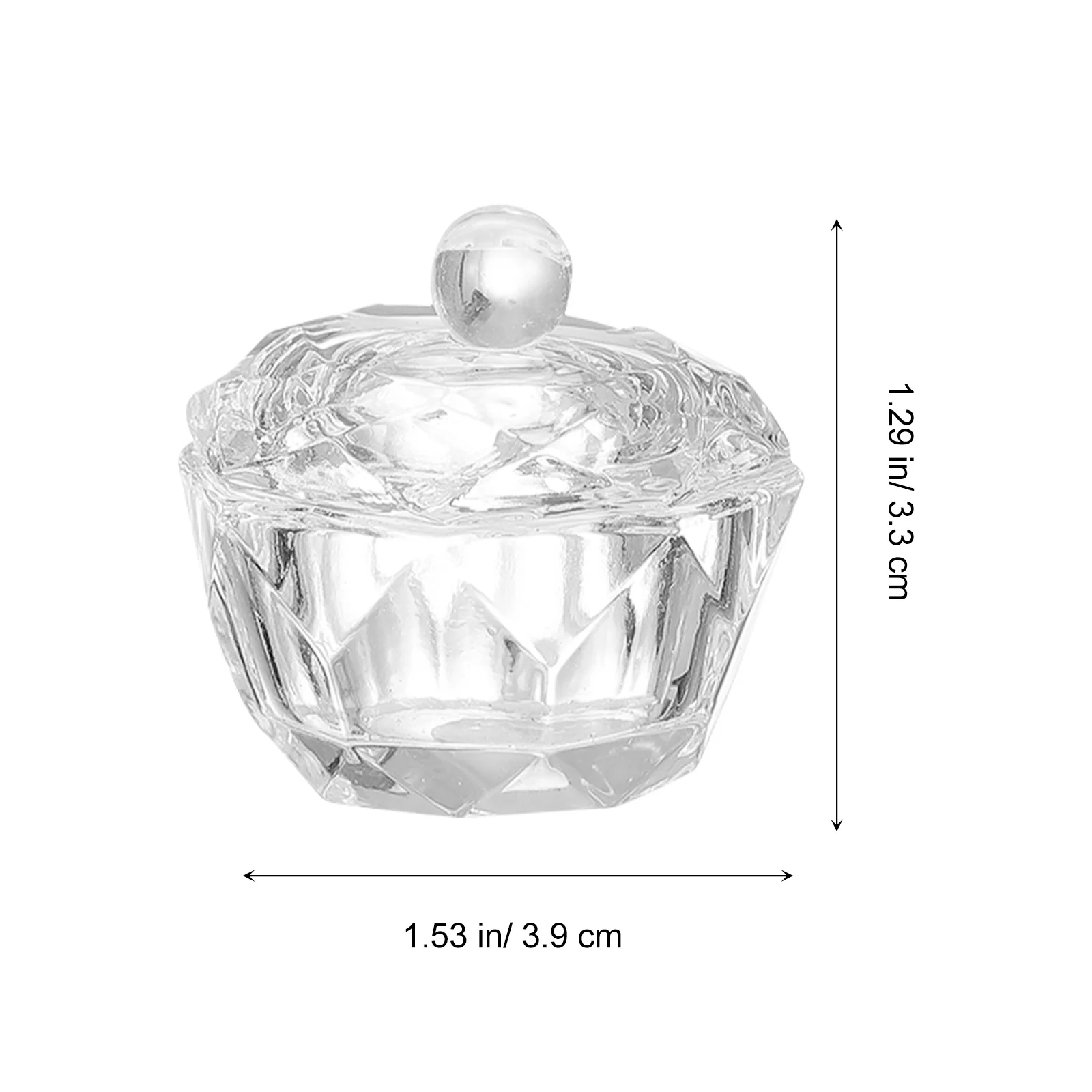 2pcs Crystal Cup Mini Acrylic Liquid Powder Container For Manicure Tools Kit Nail Art Work Acrylic Liquid Container Portable