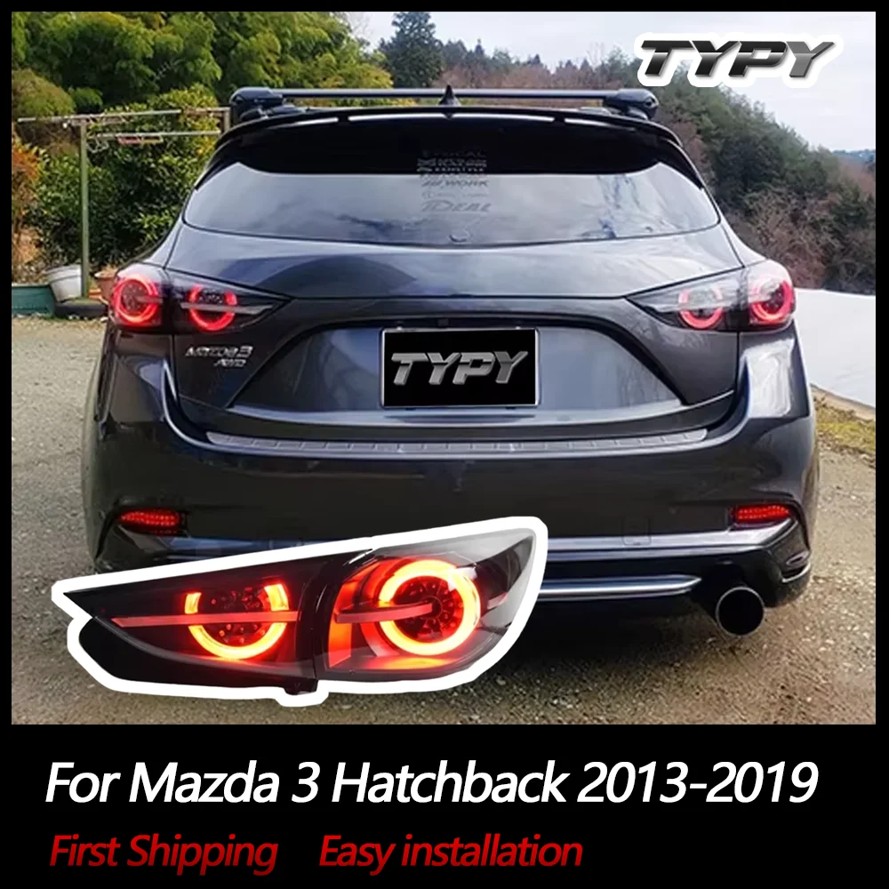 

TYPY Car Accessories LED Light For Mazda 3 Hatchback Tail lights 2013-219 Axela Rear Lamps DRL Brake Turn Signal Plug Play