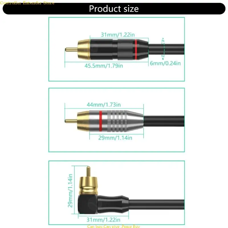 30cm-10m 2RCA Male to 2RCA Male Stereo Aux Cable Cord Gold Plated Connectors Wire for Home Theater VCD Players