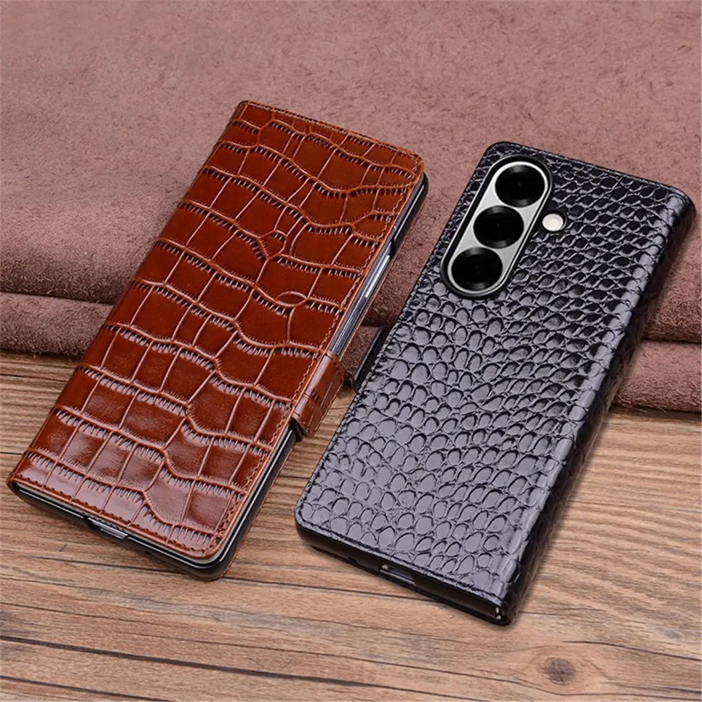 

Чехол-книжка премиум-класса из натуральной яловой кожи для Samsung Galaxy Z Fold7 6, деловая обложка