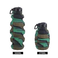 Stainless Steel Silicone Water Bottle Novelty Refill Water Practical Outdoor Hiking Travel Expandable Drinking Bottle