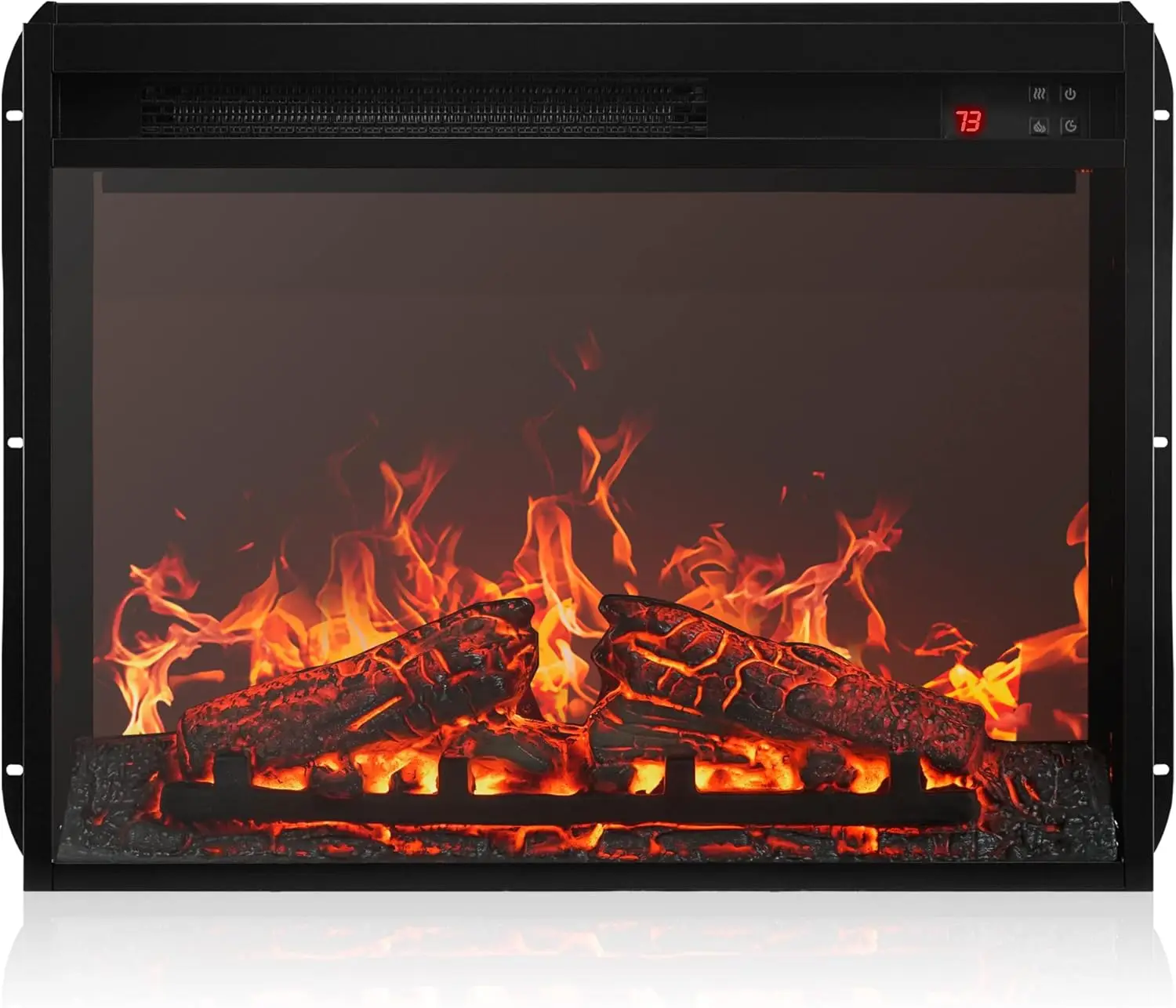 

23" Electric Fireplace Insert w/Fire Crackling Sound Recessed Fireplace Heater with Remote Control Indoor Fireplace Heater