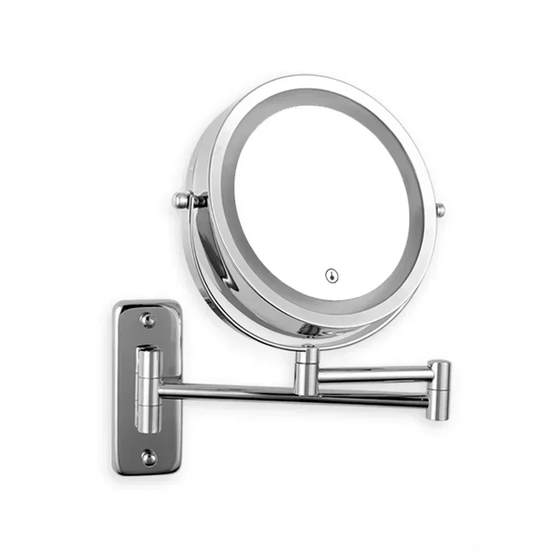 

Beauty Wall Mounted Smart Bathroom Led Makeup Mirror For 3X 5X 7X10X Magnification Adjustable Cosmetic Double Side Touch Dimming