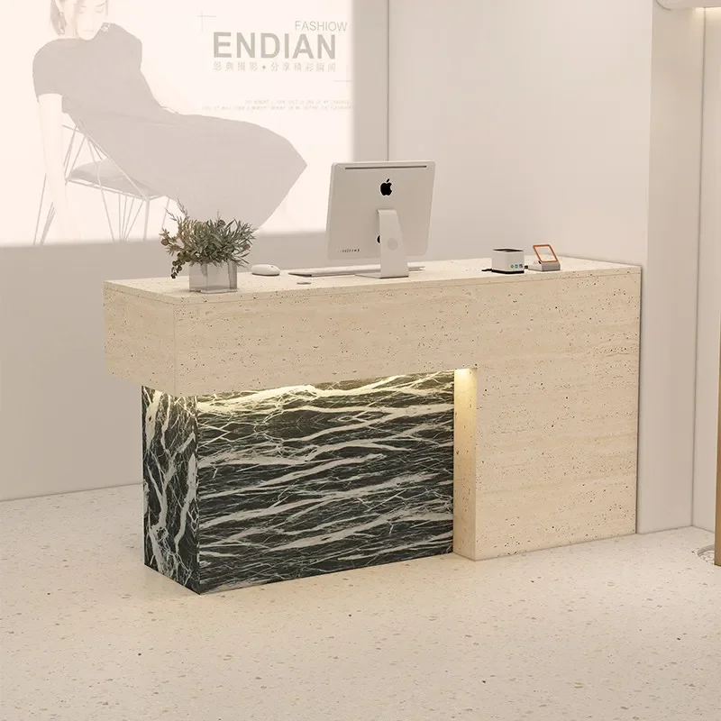 *G~ Customized Simple Desk Table Exquisite Storage Classic Versatile Reception Desk Premium Modern Schreibtisch Office Furniture