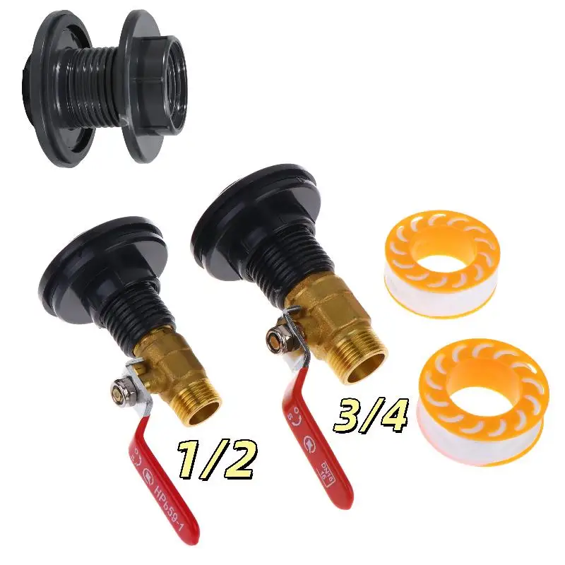 

Multi-functional PVC Rain Barrel Conduit Set with Copper Alloy Valve & Partition Accessories for Animal Tanks Drainage