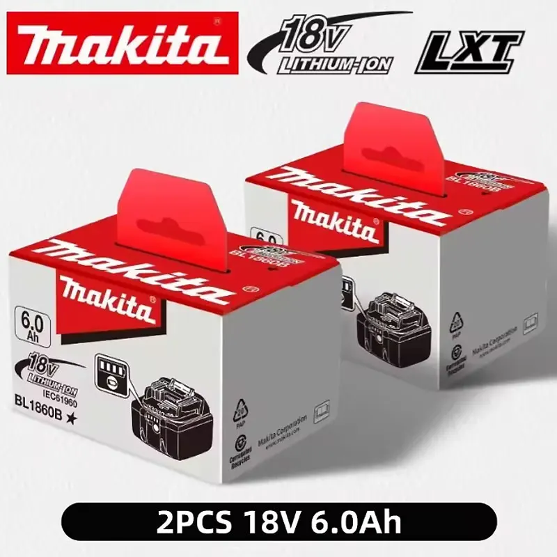 

100% original Makita battery, 18V 6.0Ah rechargeable battery, replacing Makita BL1830BL1840BL1850BL1860B, Makita 18v Battery