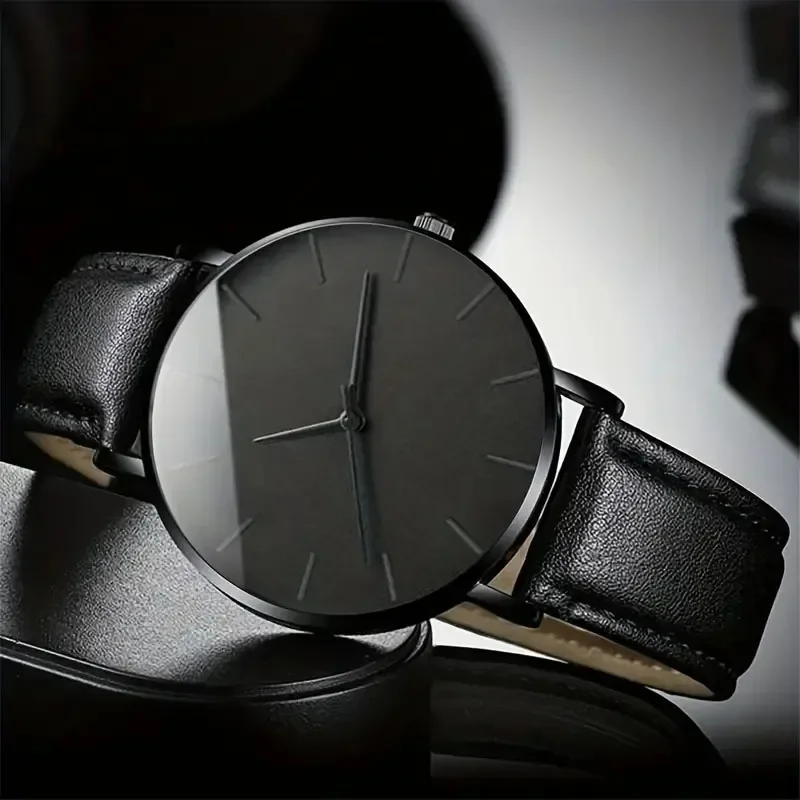 4pcs men's fashion quartz watch and accessory set, business fashion watch, perfect for daily commuting, perfect gift for friends