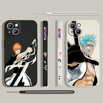 Bleach Kurosaki Ichigoเคสโทรศัพท์สําหรับApple iPhone 15 14 13 12 11 Pro Max Plus 8 7 SE Liquidซ้ายเชือกCapaฝาครอบ
