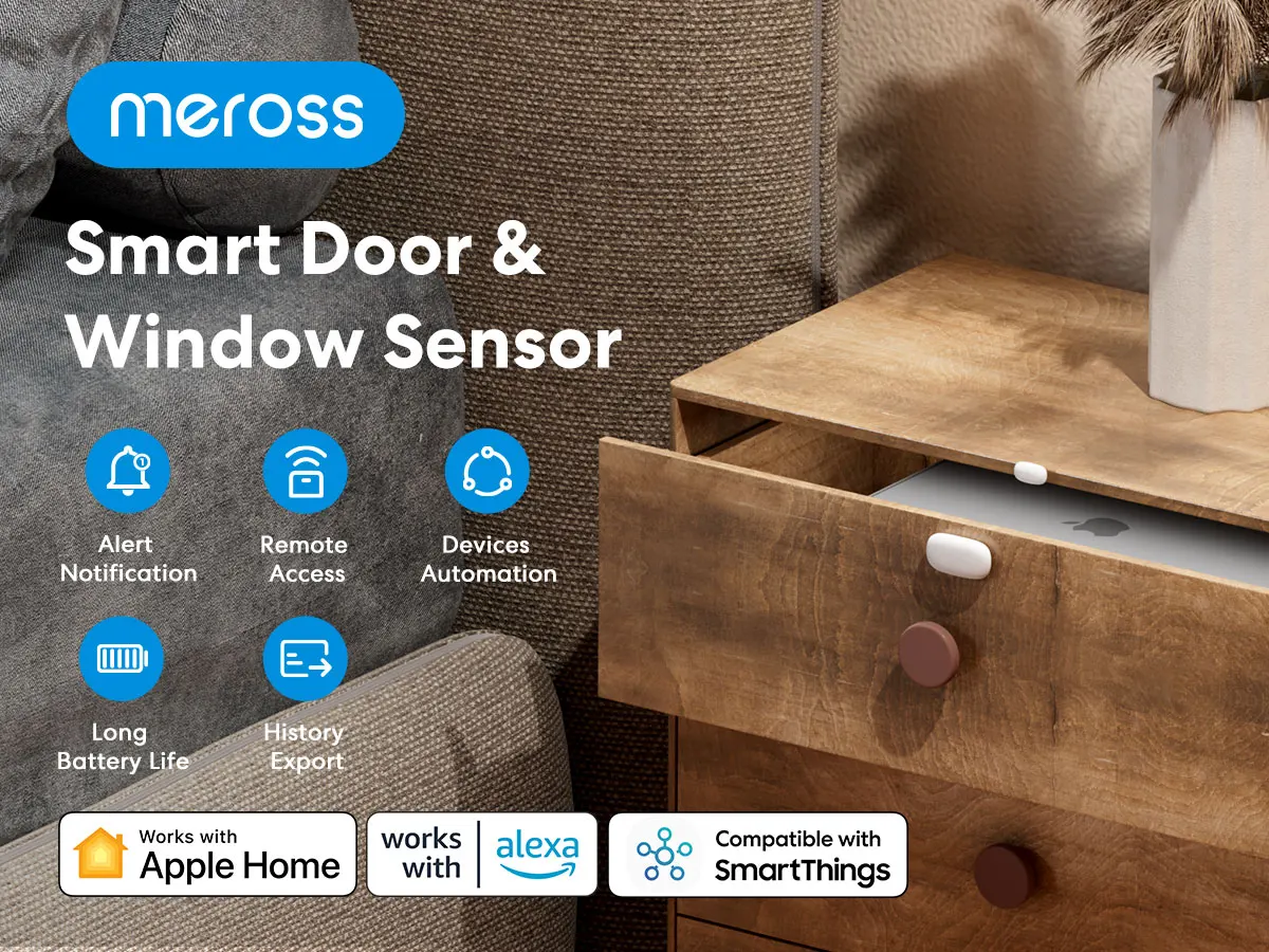 Meross Homekit Wi-Fi дверной датчик датчик окна умный дом беспроводной детектор двери приложение дистанционное управление для Alexa Google Home