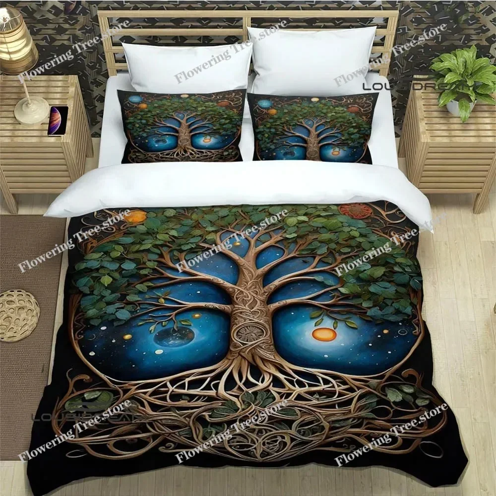 

Tree of Life Printed Bedding Sets Exquisite Bed Supplies Set Duvet Cover Bed Comforter Set Bedding Set Luxury Birthday Gift029