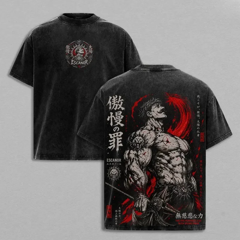 Pattern T-Shirt The Seven Deadly Sins Summer Men's and Women's Universal Harajuku Style T-Shirt Anime T-shirtLion's Sin of Pride