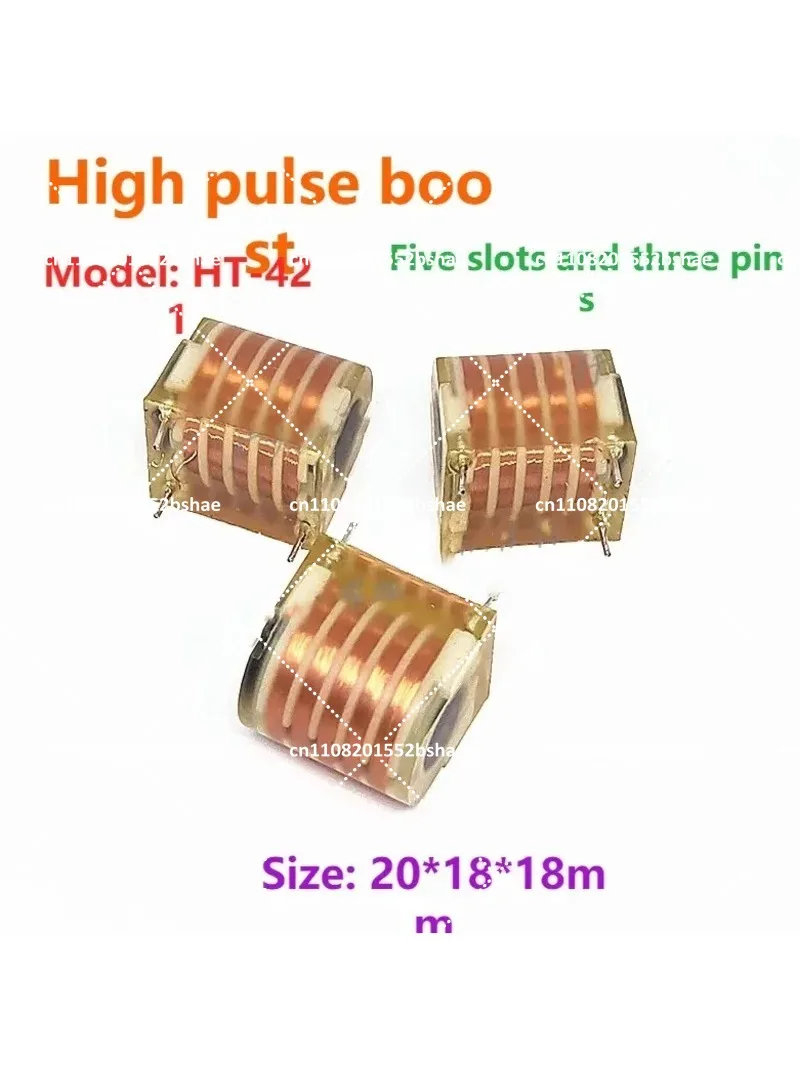 10Pcs Pulse Boost High Voltage Ignition Coil 5 Slot 3 Pin Transformer Anion Generator for Automotive