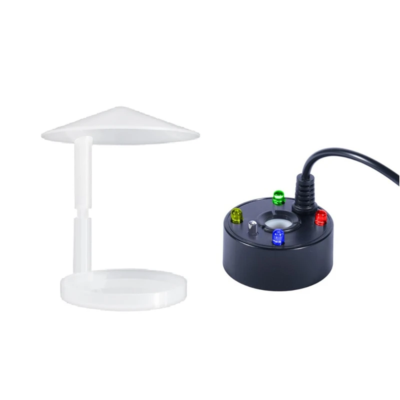 USB 4 LED Ultrasonic Mist Maker With Splash Guard, Indoor Fountain Water Feature Portable Reptile Fogger Air Humidifier