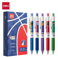 Deli X NBA Gel Pen 0.5mm Quick Dry ST Head Straight Liquid Rotating Student Business Pen Office Learning Stationery Supplies