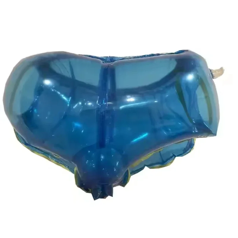Customized new design semi transparent blue PVC adult inflatable shorts party inflatable shorts,