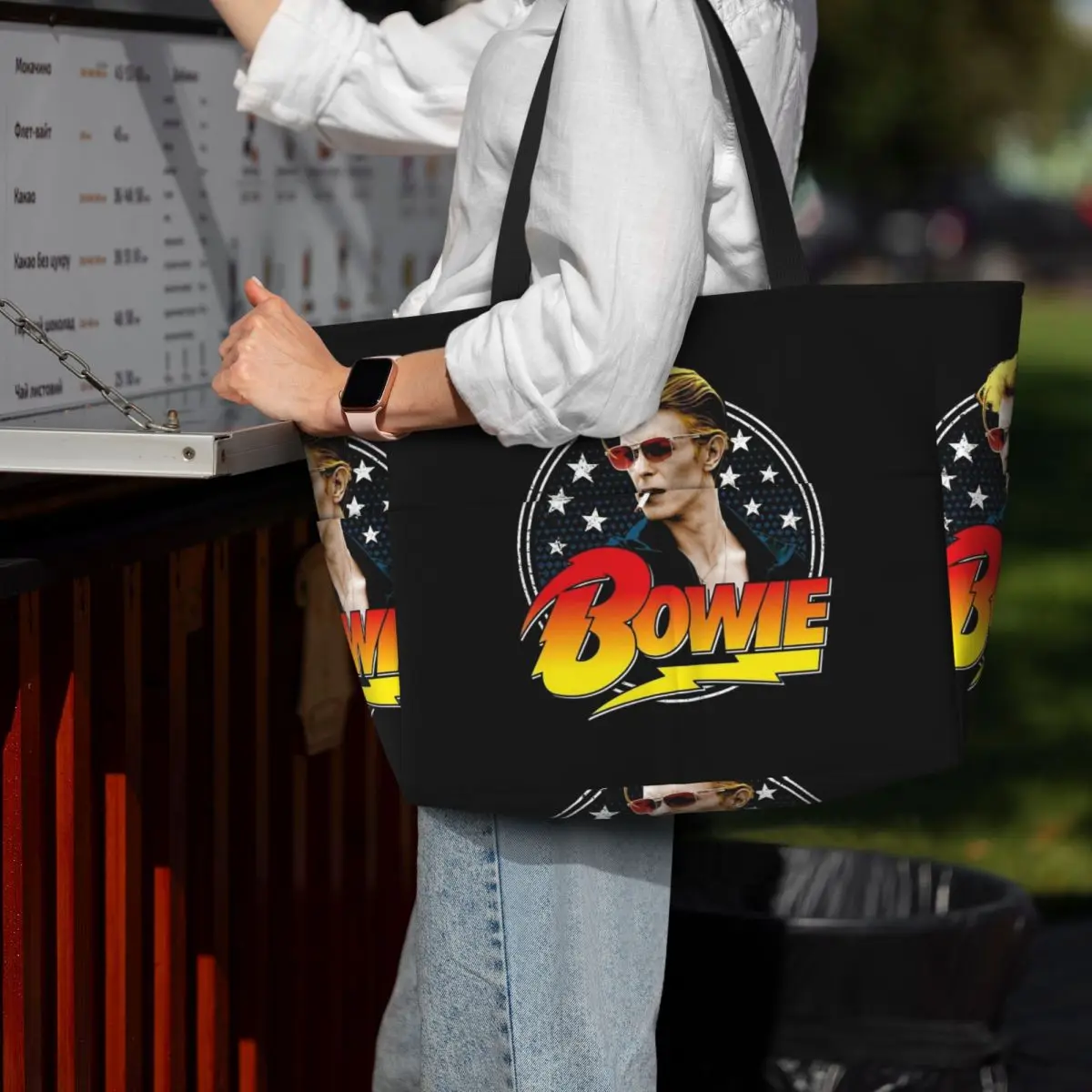 Davids Bowied Beach Tote Bag Sport Gym Yoga Duffle Large Tote Bag Women Travel Bag Fitness bag