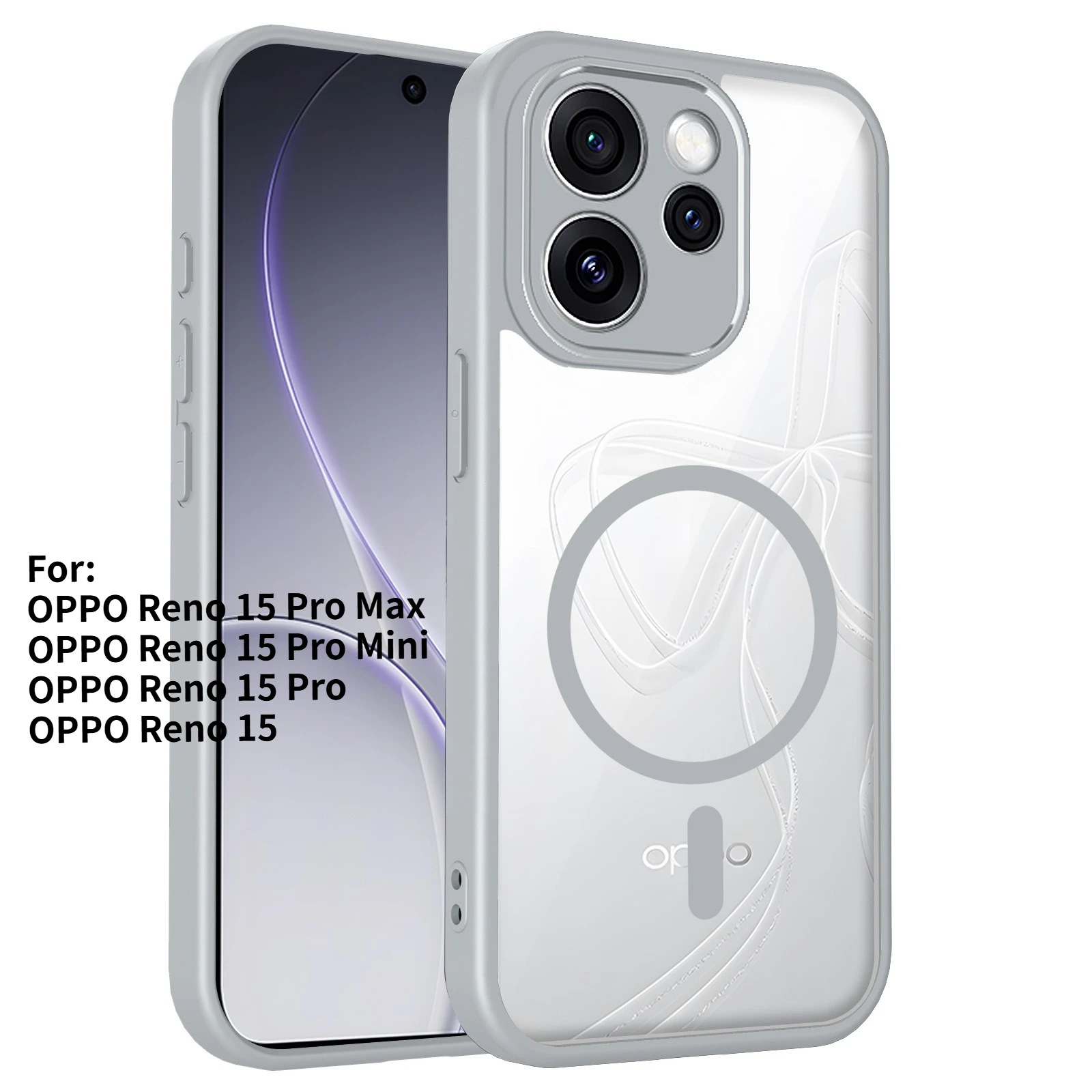 Für OPPO Reno 15 Pro Max Hülle Einfache Hautfreundliche 2-in-1 Transparente Magnetische Sturzsichere Abdeckung Für OPPO Reno 15 Pro Mini Funda