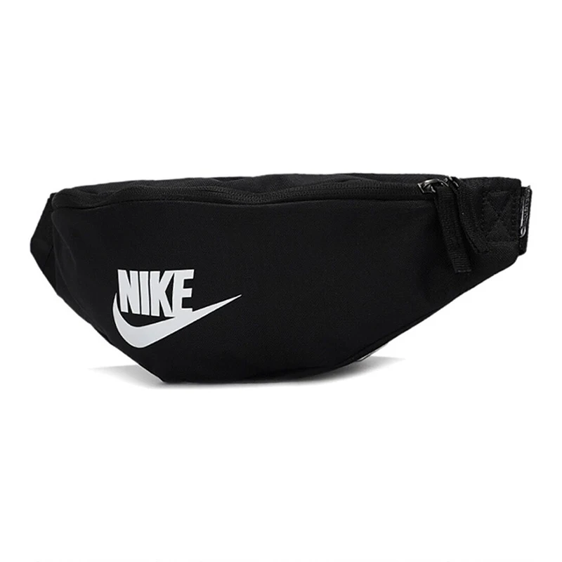 Nike Basic Big Logo Sports Fashion Leisure Fitness Training Portable Polyester Fanny Pack Men and Women the Same Pure Black