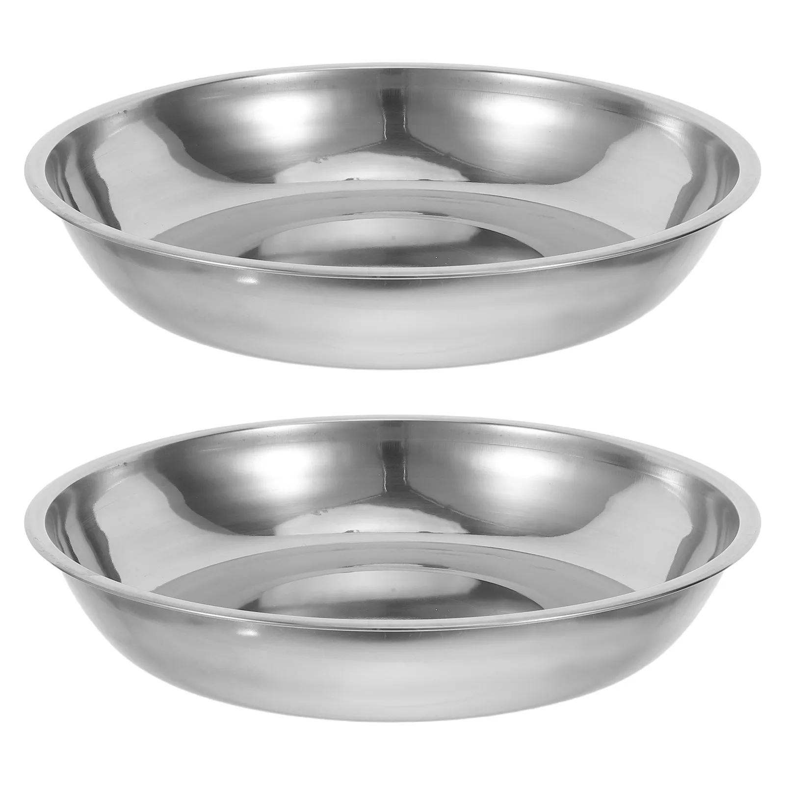2Pcs Stainless Steel Weighing Tray Round Metal Scale Plate for Food Powders Liquids Small Digital Scales Kitchen Lab Weighing
