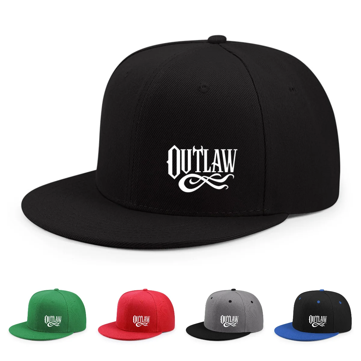 Unisex American Street Style Printed Flat Brim Cap, Versatile Outdoor Fashion Hip-Hop Hat