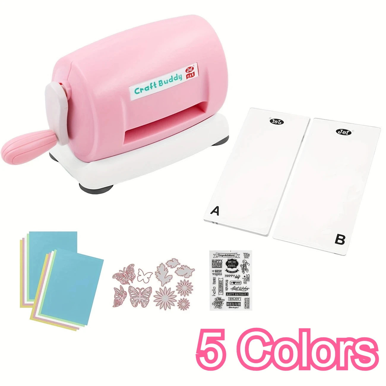 

5 - Color Hand - Cranked Paper Art Machine Carbon Steel Die Cutter DIY Craft Educational Toy Scrapbooking Tool