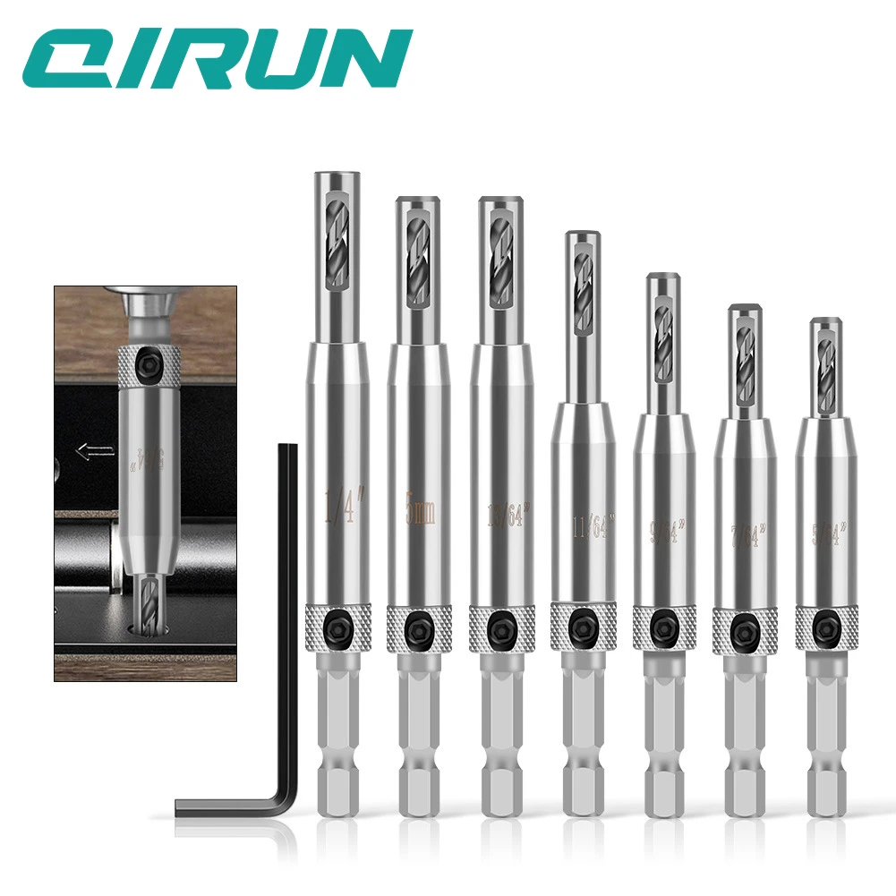 

7PCS woodworking doors and windows, kitchenware door cabinets, hinge drill bits, positioning hole openers