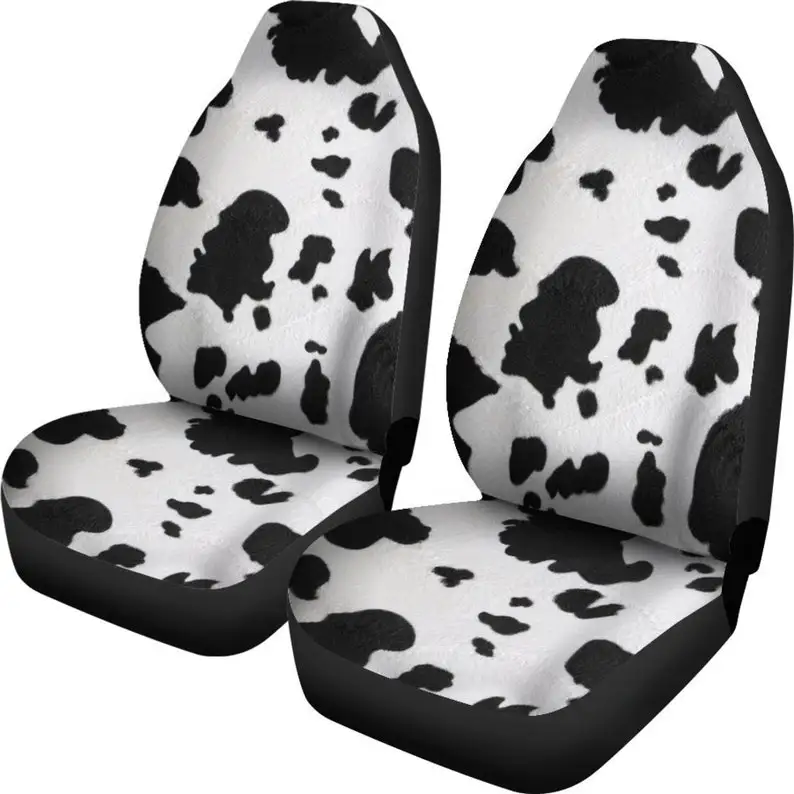 Cow Farmer Car Seat Covers (Set Of 2 ）Universal Front Car and Suv Seat Covers Custom Seat Protector cartoon animal Car Accessory