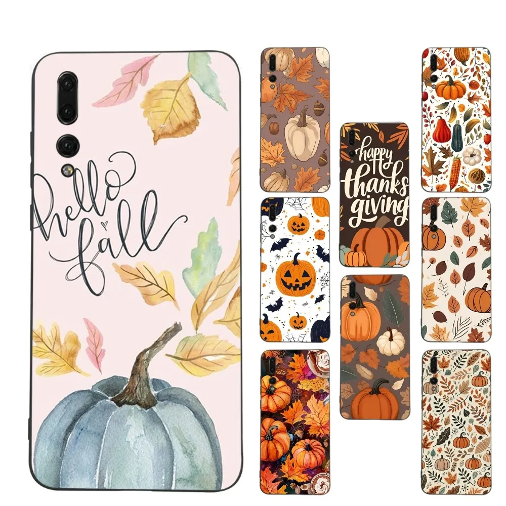 Pumpkin Happy Fall Autumn Phone Case For Huawei P 8 9 10 20 30 40 50 Pro Lite Psmart Honor 10 Lite 70 Mate 20lite