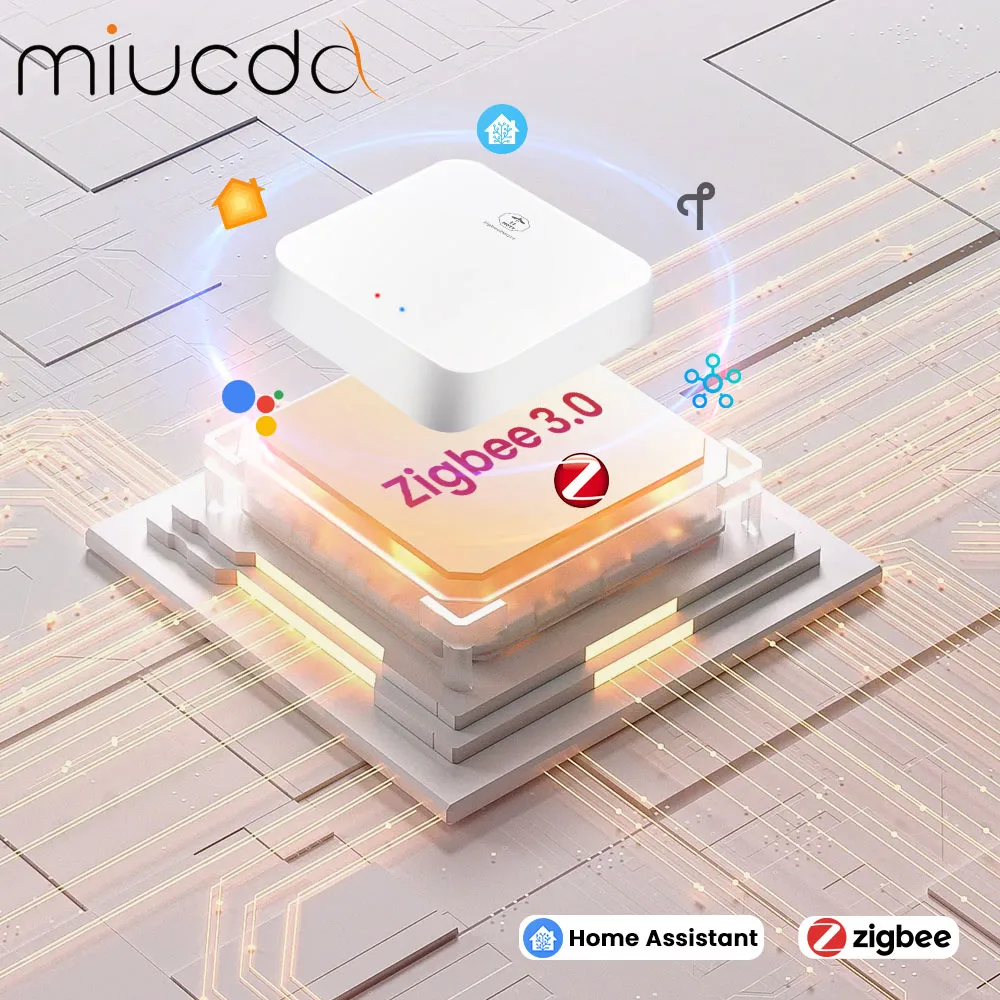 

MIUCDA Zigbee3.0 Dongle Gateway Умный дом Беспроводной мостовой шлюз-концентратор, совместимый с домашним помощником OpenHAB ZigBee2MQTT